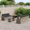 vidaXL Garten-Sofa-Set mit Kissen mit Speicher mit Kissen 10 pcs Grau