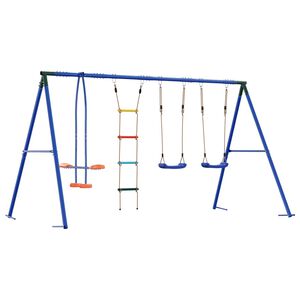 vidaXL Outdoor Schaukelset Mehrfarbig Stahl und PE