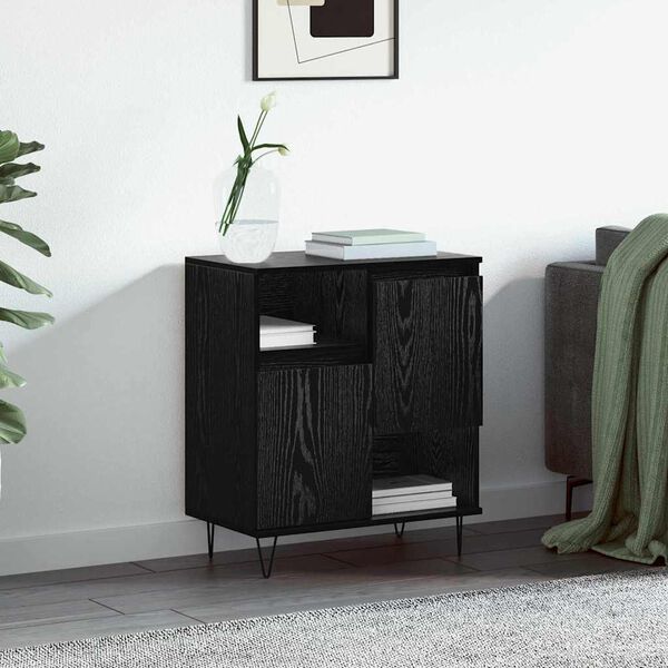 vidaXL Sideboard Schwarz Eichen-Optik 60 x 35 x 70 cm