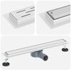 vidaXL Duschablauf 2-in-1 mit 360&deg; Siphon Silber 60 cm Edelstahl 304