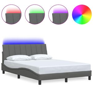 vidaXL Bettgestell ohne Matratze "Hanko" Dunkelgrau 120x200 cm Stoff