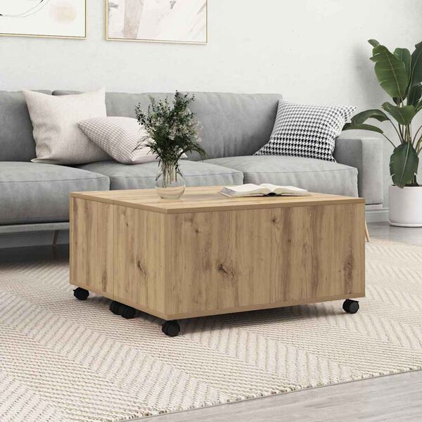 vidaXL Couchtisch Artisan-Eiche 75 x 75 x 38 cm Holzwerkstoff