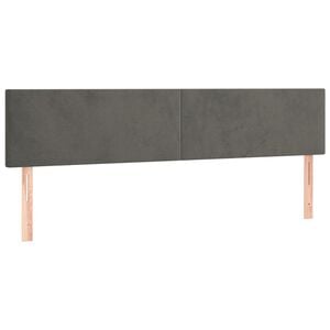 vidaXL Kopfteile 2 Stk. Dunkelgrau 100x5x78/88 cm Samt