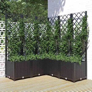 vidaXL Pflanzk&uuml;bel mit Spalier Schwarz 120x120x136 cm PP