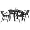 vidaXL Garten Essgruppe 5 pcs Schwarz Pulverbeschichteter Stahl