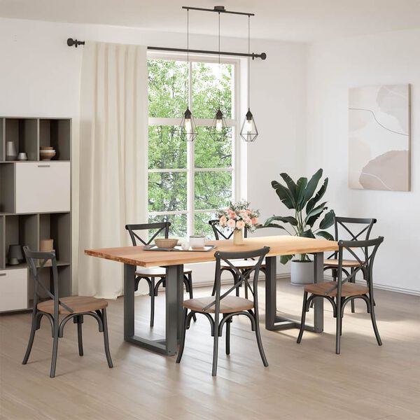 vidaXL Esstisch Hellbraun 220x100x74 cm Massivholz Eiche Rechteckig