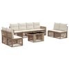 vidaXL Gartensofa-set 9 stk. Beige und Cremewei&szlig; Poly-Rattan