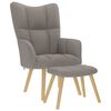vidaXL Relaxsessel mit Hocker Taupe Stoff