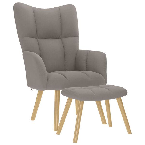 vidaXL Relaxsessel mit Hocker Taupe Stoff