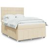vidaXL Boxspringbett mit Matratze Creme 140x190 cm Stoff