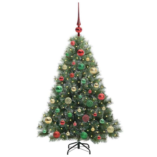 vidaXL K&uuml;nstlicher Weihnachtsbaum mit 150 LEDs Gr&uuml;n 120 cm PE und PVC