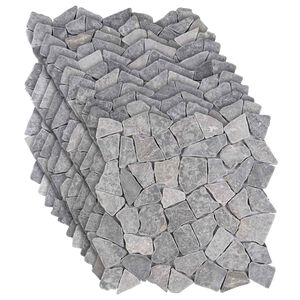 vidaXL Mosaikfliesen Hellgrau 30 x 30 cm Marmor