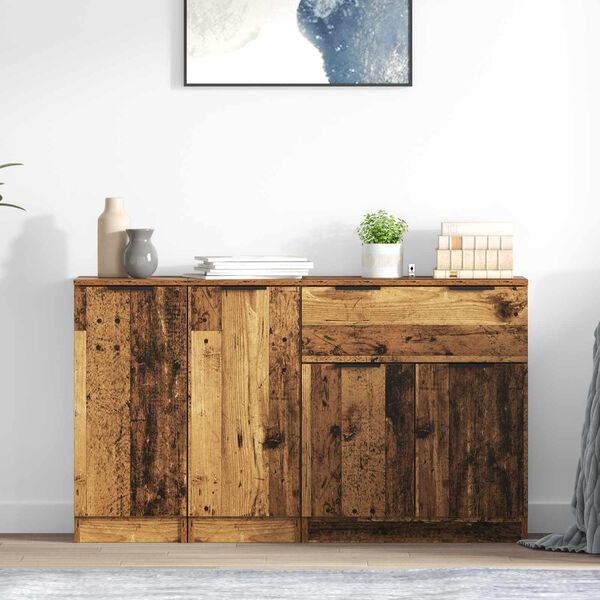 vidaXL Sideboard mit Schubladen 3 pcs Altholz Holzwerkstoff