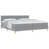 vidaXL Boxspringbett mit Matratze Hellgrau 200 x 200 cm Stoff