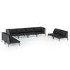 vidaXL 8-tlg. Garten-Lounge-Set mit Kissen Poly Rattan Dunkelgrau
