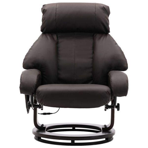 vidaXL TV-Massagesessel Braun Kunstleder