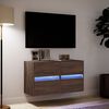 vidaXL TV-Wandschränke LED-Beleuchtung 2 Stk. Eichen-Optik 41x31x45 cm