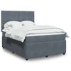 vidaXL Boxspringbett mit Matratze Dunkelgrau 160x200 cm Samt