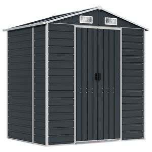 vidaXL Ger&auml;tehaus Anthrazit 191x130x198 cm Verzinkter Stahl