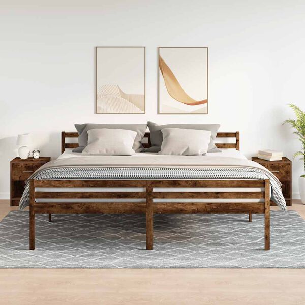 vidaXL Nachttische 2 Stk. mit Schublade R&auml;uchereiche 40x34x50 cm