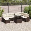 vidaXL Garten-Sofa-Set 9 pcs Braun Poly-Rattan