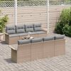 vidaXL Gartensofa-set mit Kissen 9 pcs Beige Poly-Rattan