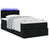vidaXL Ottoman-Bett mit Matratze & LEDs Schwarz 90x200 cm Stoff