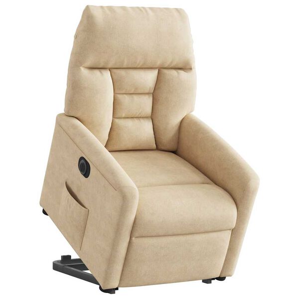 vidaXL Relaxsessel mit Aufstehhilfe Elektrisch Creme Mikrofasergewebe