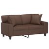 vidaXL 2-Sitzer-Sofa mit Kissen Braun 120 cm Kunstleder