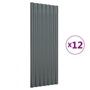 vidaXL Dachpaneele 12 Stk Verzinkter Stahl Anthrazit 100x36cm