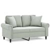 vidaXL 2-Sitzer-Sofa mit Zierkissen Hellgrau 120 cm Samt