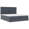 vidaXL Ottoman-Bett mit Matratzen & LEDs Dunkelgrau 180x200 cm Samt