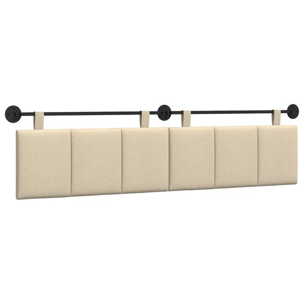 vidaXL H&auml;ngevorderseite Wandmontiert Creme 210 x 55 x 5 cm Stoff