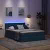 vidaXL Bett mit Stauraum und LED mit Matratze Blau 140 x 190 cm Stoff