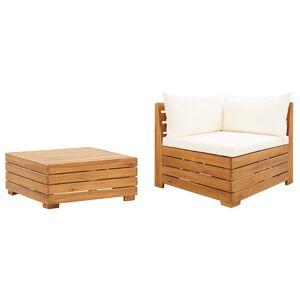 vidaXL 2-tlg. Garten-Lounge-Set mit Kissen Massivholz Akazie