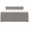 vidaXL Boxspringbett mit Matratze Taupe 200x200 cm Stoff