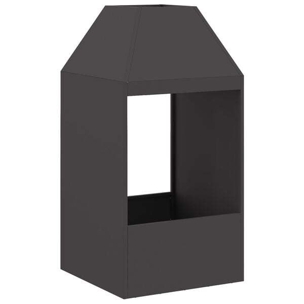 vidaXL Feuerstelle Schwarz 50 x 50 x 100 cm Stahl