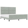 vidaXL Boxspringbett mit Kopfteil Hellgrau 180 x 200 cm Samt