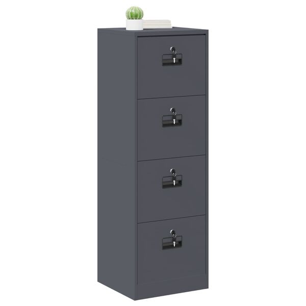 vidaXL Aktenschrank Anthrazit 45,5 x 42 x 139 cm Kaltgewalzter Stahl