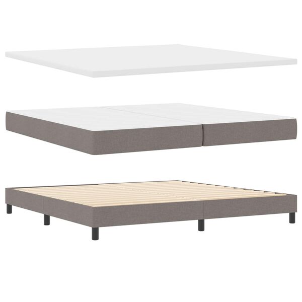 vidaXL Boxspringbett mit Matratze Taupe 200 x 200 cm Stoff
