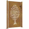 vidaXL Gartentor 100x125 cm Cortenstahl Baumdesign