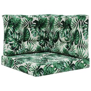vidaXL Sofakissen f&uuml;r drau&szlig;en Polyester Blattmuster 60 x 60 cm