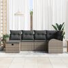 vidaXL Garten-Sofa-Set mit Kissen mit Speicher 6 pcs Grau Poly Rattan