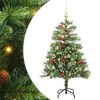 vidaXL K&uuml;nstlicher Weihnachtsbaum Gr&uuml;n 150 cm PVC und Metall