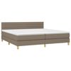 vidaXL Boxspringbett mit Matratze Taupe 200x200 cm Stoff