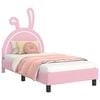 vidaXL Kinderbettgestell mit Kopfteil Rosa 80 x 160 cm PU