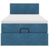 vidaXL Ottoman-Bett mit Matratze & LEDs Dunkelblau 90x200 cm Samt