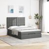vidaXL Ottoman-Bett mit Matratze & LEDs Dunkelgrau 140x190 cm Stoff