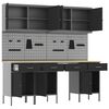 vidaXL Werkbank mit Speicher 10 pcs Schwarz Ingenieure Holz und Stahl