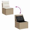 vidaXL Gartensofa-set mit Speicher 9 pcs Beige und Creme Poly-Rattan